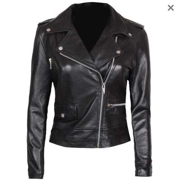 Jackets & Blazers - 🦅 Real leather black moto jacket new